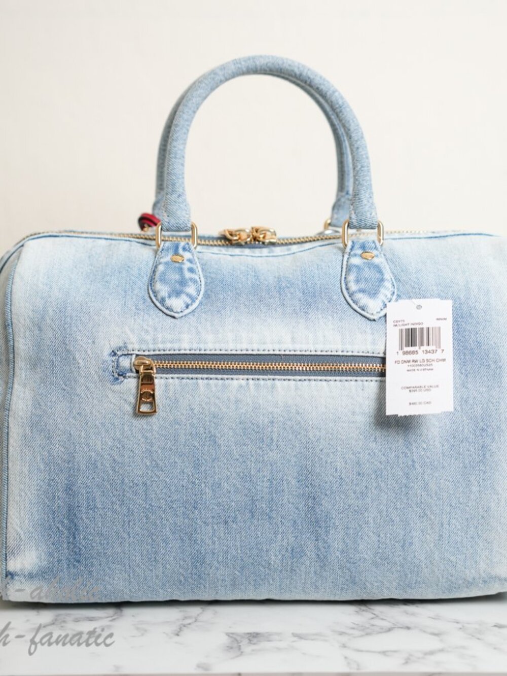Coach CDY75 Rowan Large Satchel Bag In Loved Denim With Charms Light Indigo NWT - Picture 11 of 16